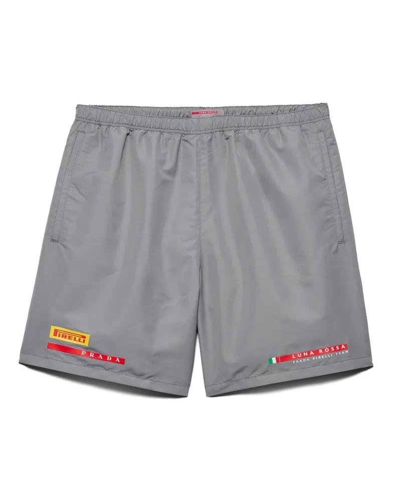 Prada Luna Rossa  Pirelli Badehose Aus Funktionsgewebe, Herren, Grau, Größe Grau