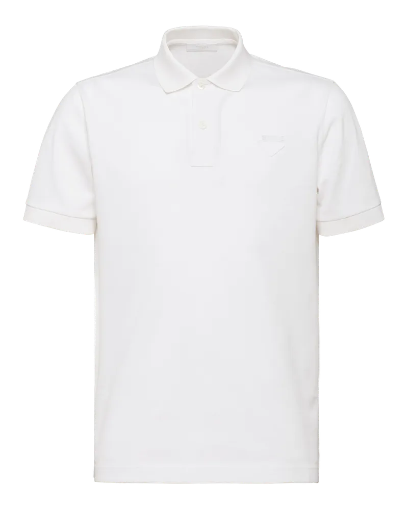 Prada Poloshirt aus Piqué Weiss