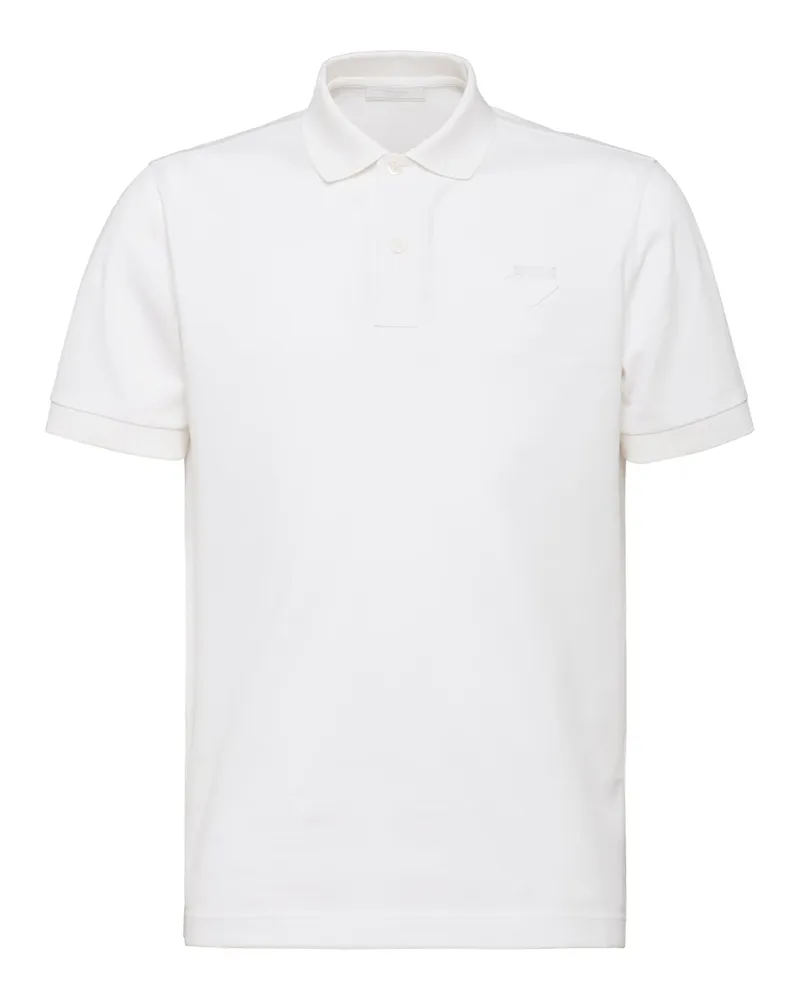 Prada Poloshirt Aus Piqué, Herren, Weiss, Größe Weiss