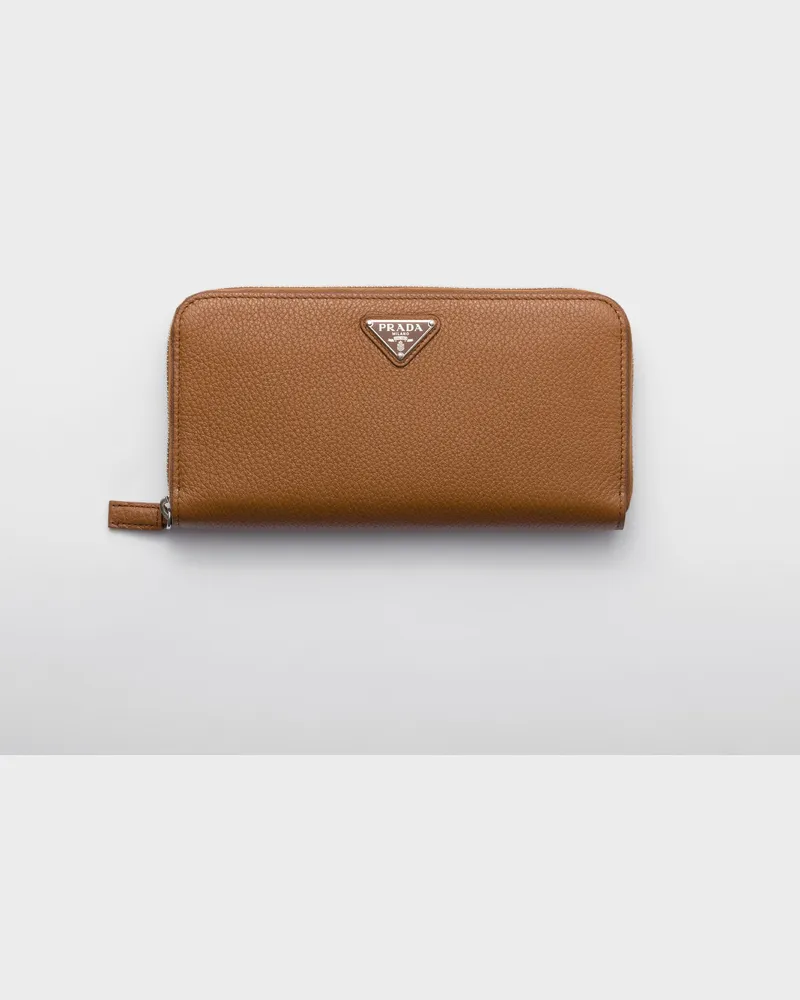 Prada Geldbörse aus Leder Cognac