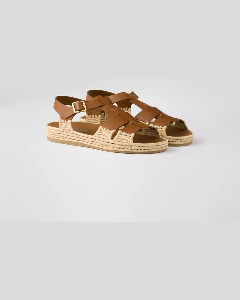 Prada Sandalen aus Leder Hellbraun