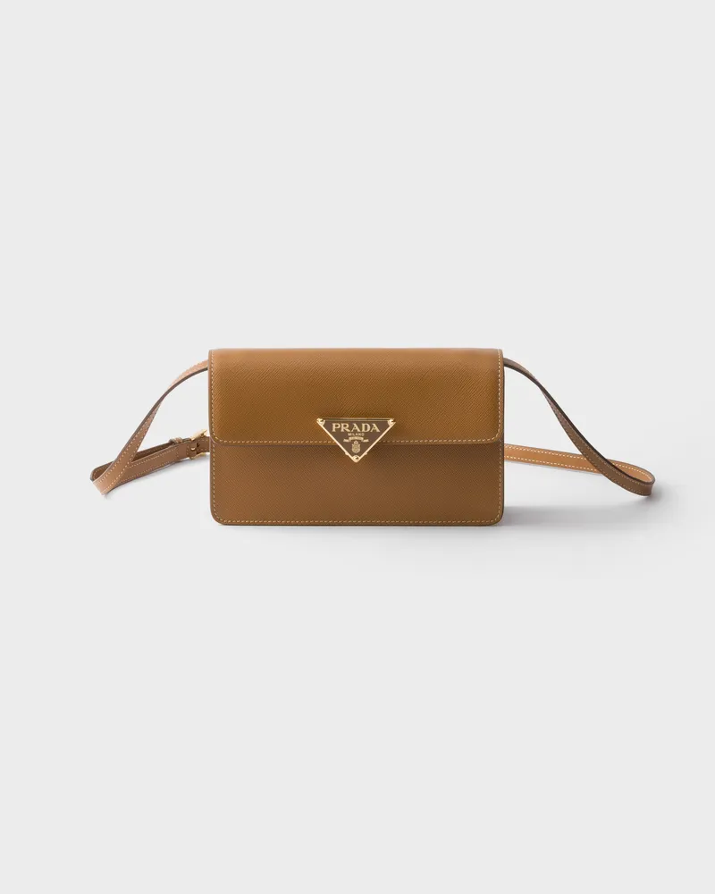 Prada Mini Bag aus Saffiano-Leder Karamell