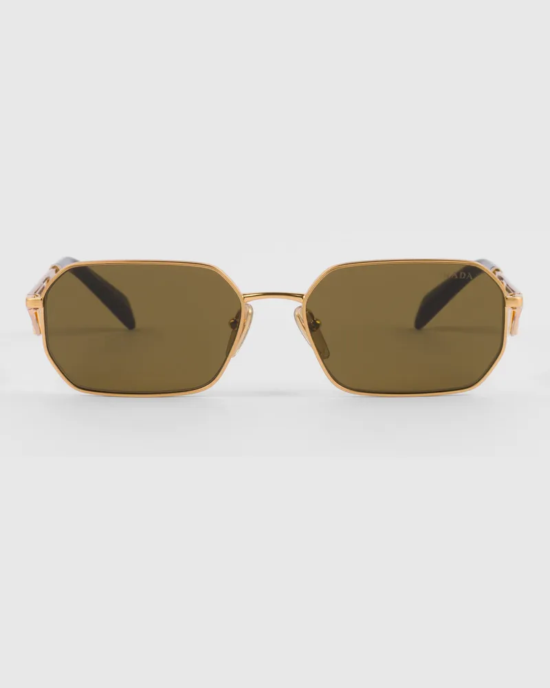 Prada Sonnenbrille mit Triangolo-Logo Lodengrüne