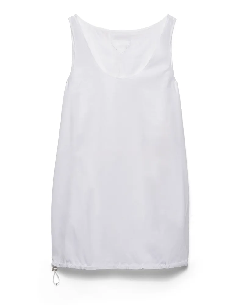 Prada Wendbares Minikleid Aus Baumwolljersey Und Re-nylon, Damen, Weiss, Größe Weiss