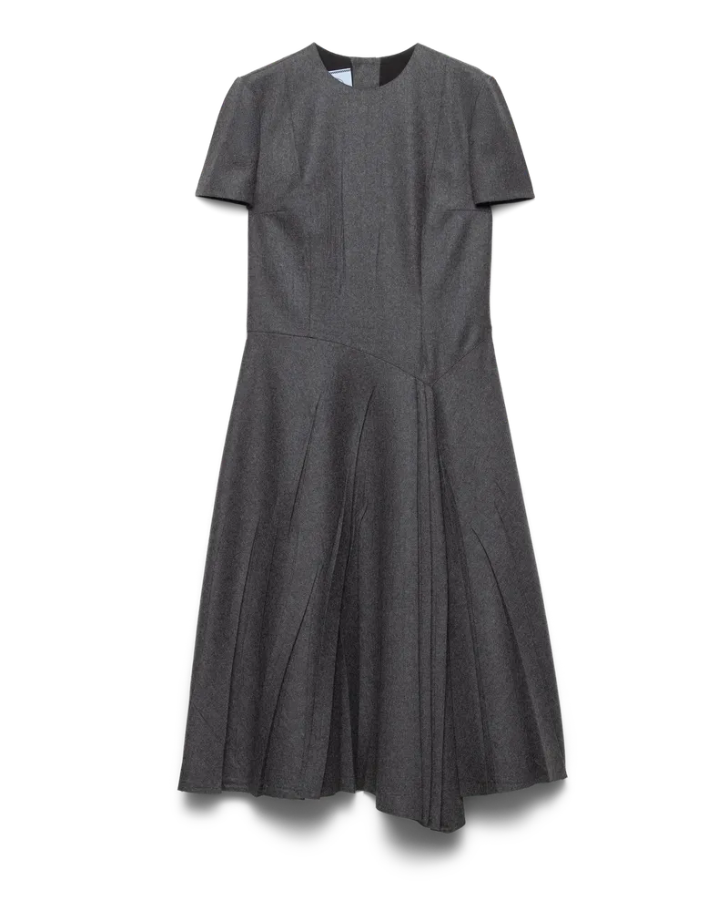 Prada Kleid aus Flanell Schiefergrau