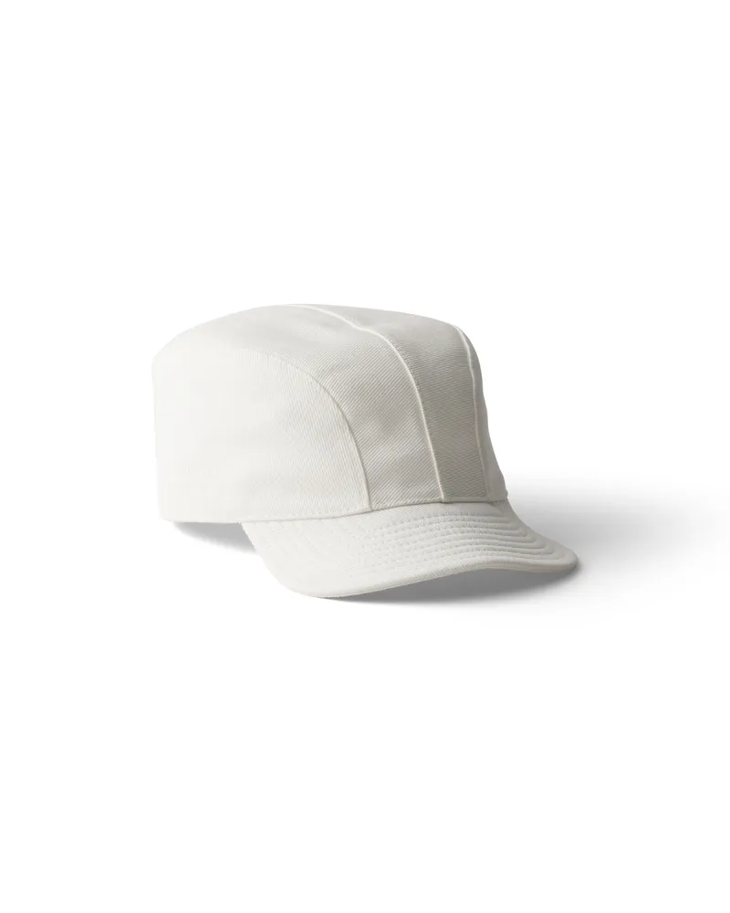 Prada Baseballkappe Aus Drill, Damen, Weiss, Größe Weiss