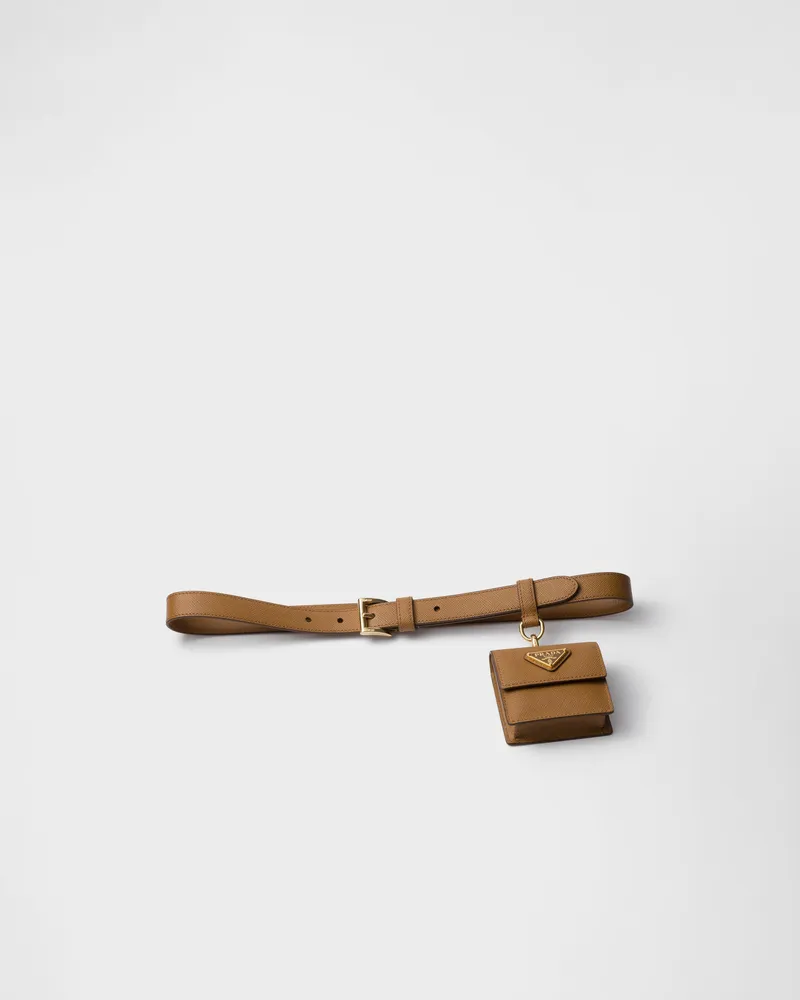 Prada Gürtel aus Saffiano-Leder Karamell