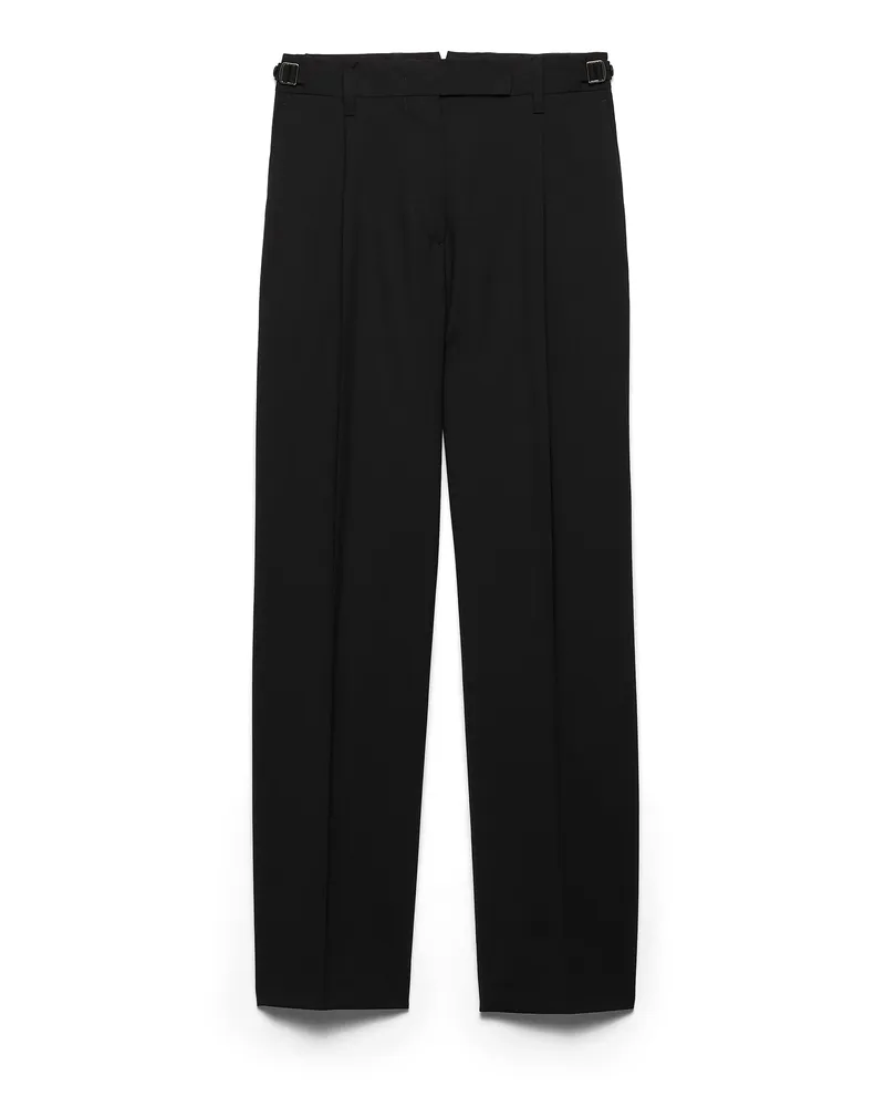 Prada Hose Aus Leichter Wolle, Damen, Schwarz, Größe Schwarz