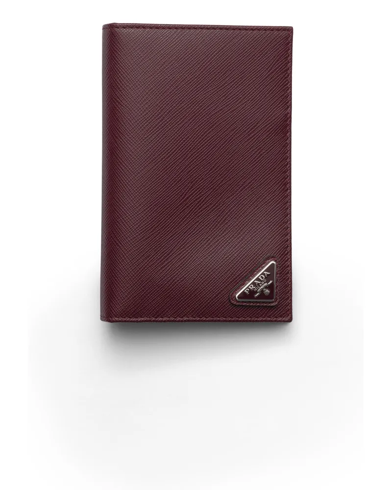 Prada Reisepassetui Aus Saffiano-leder, Herren, Burgunderrot Burgunderrot