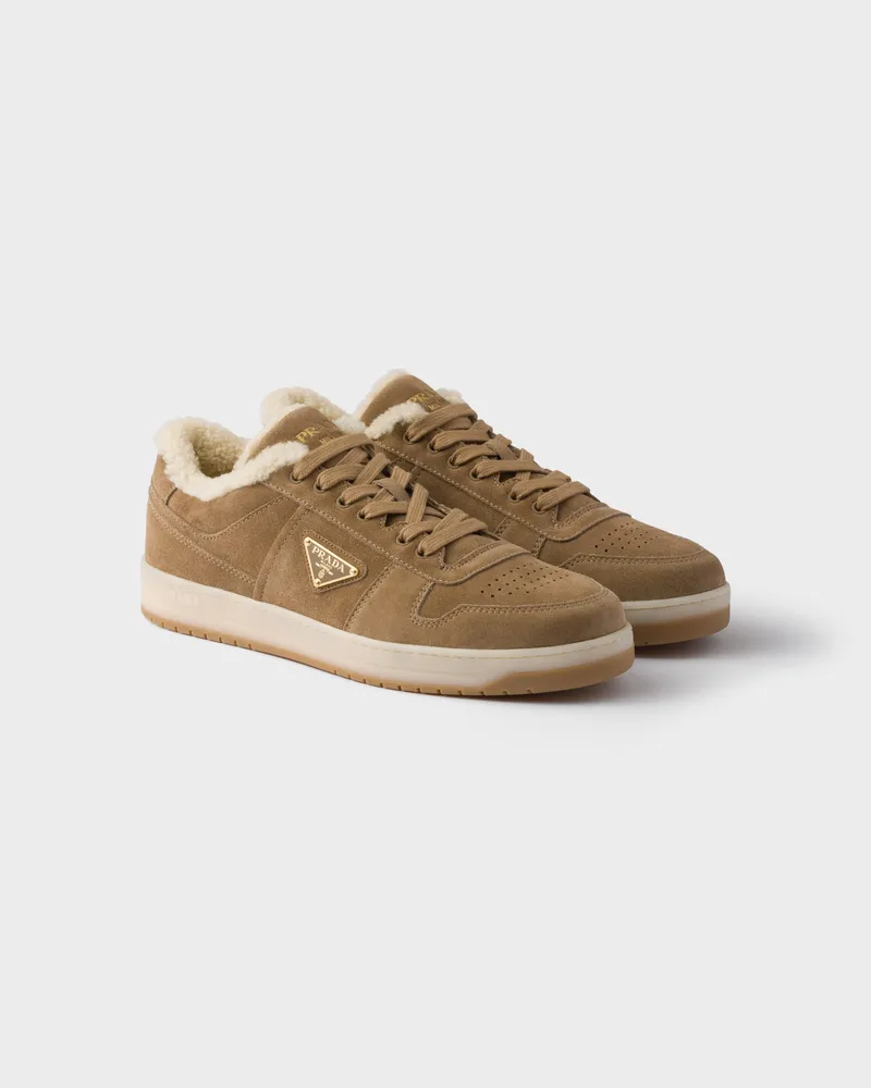 Prada Downtown Sneaker aus Wildleder Nerz
