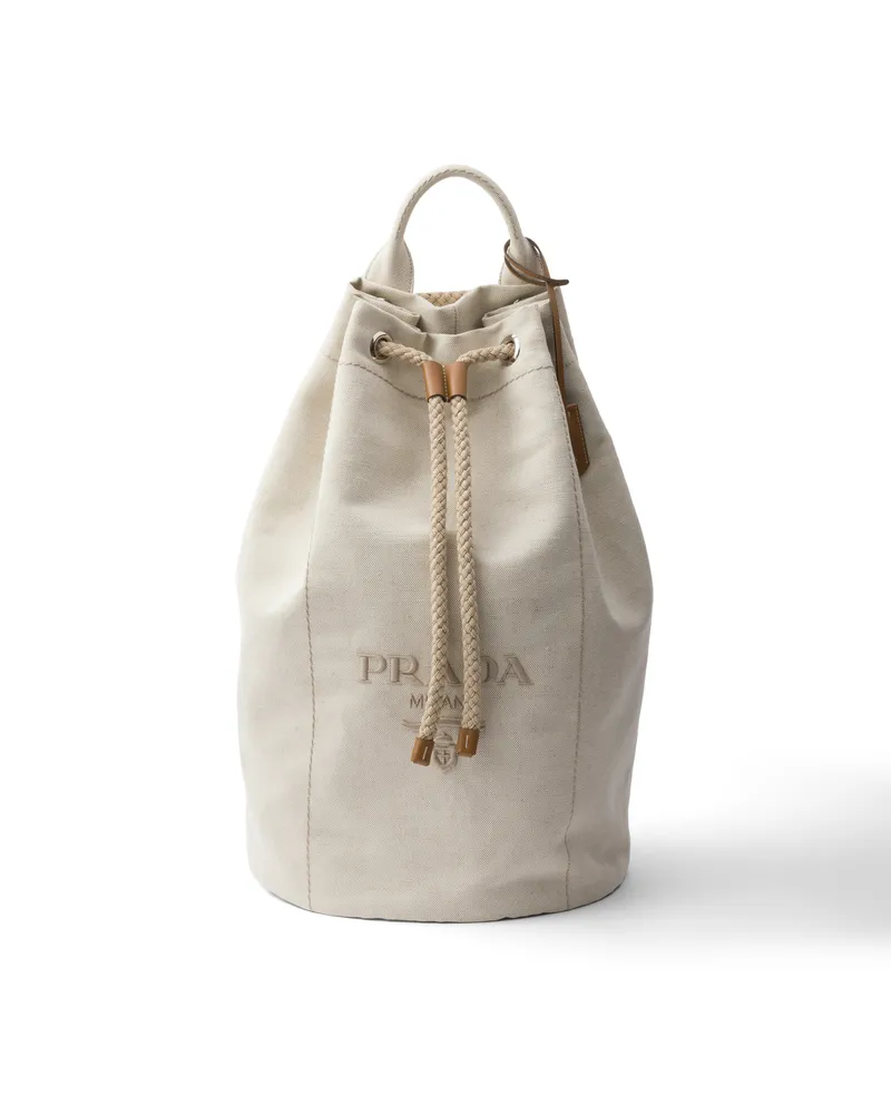 Prada Weekender Aus Leinenmischgewebe Mit Kordelzug, Herren, Natur Natur