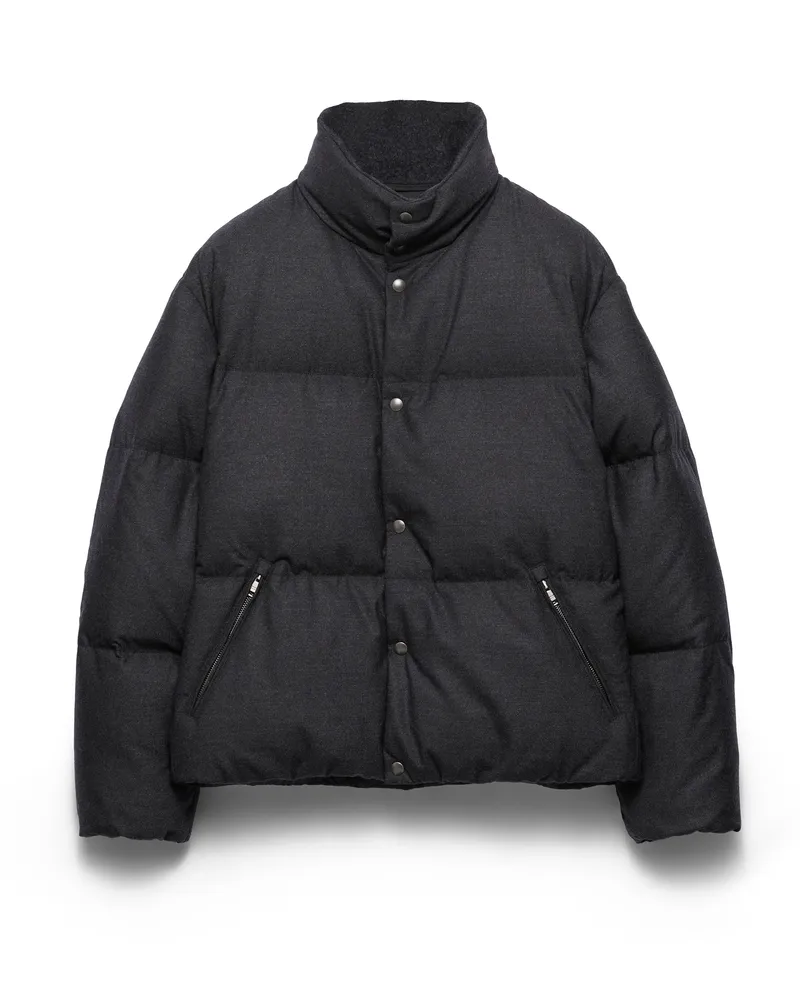 Prada Mittelschwere Daunenjacke Aus Kaschmir, Herren, Anthrazitgrau, Größe Anthrazitgrau