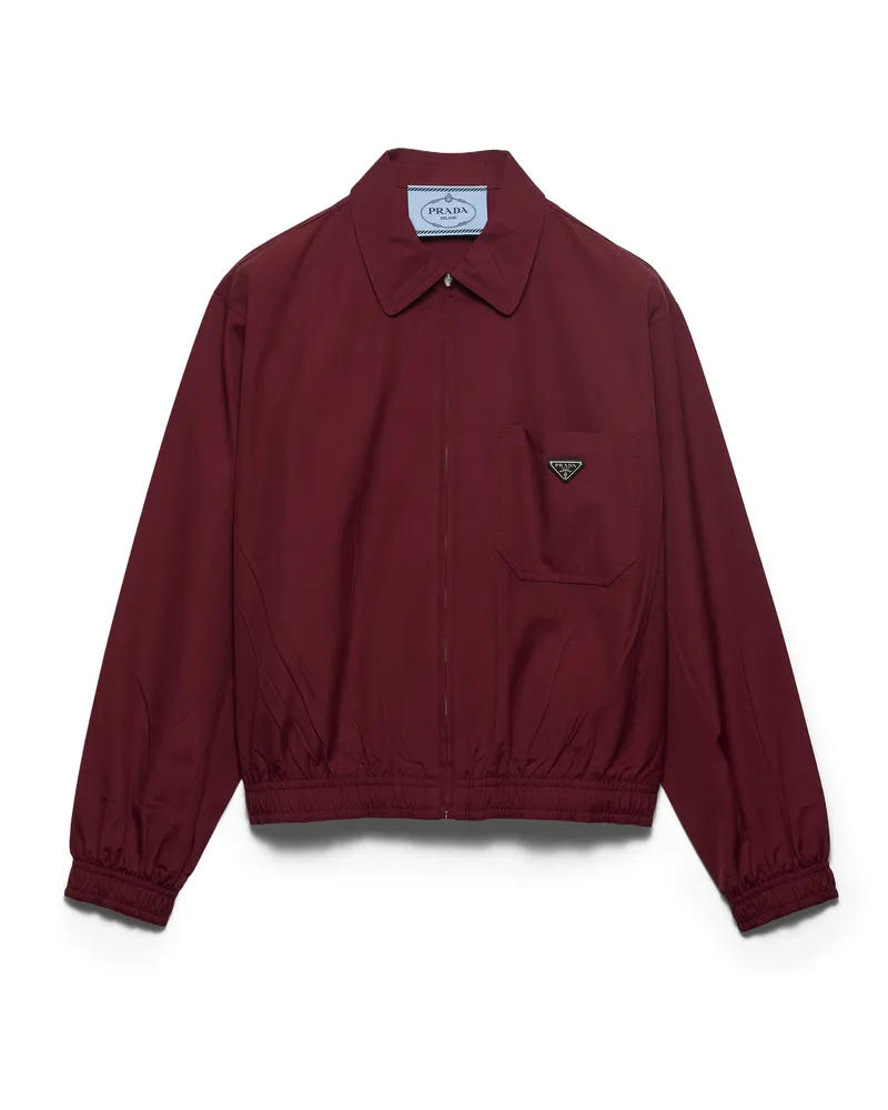 Prada Jacke Aus Popeline, Damen, Granat, Größe Granat