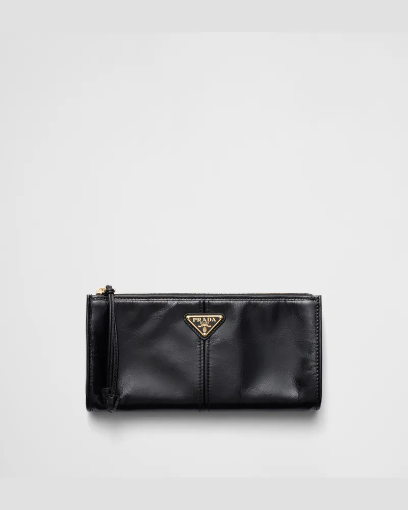 Prada Pouch aus Leder Schwarz