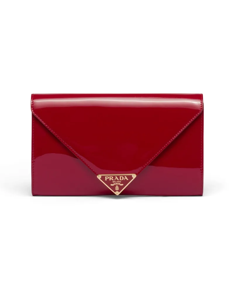 Prada Mini Bag Aus Lackleder, Damen, Kirschrot Kirschrot