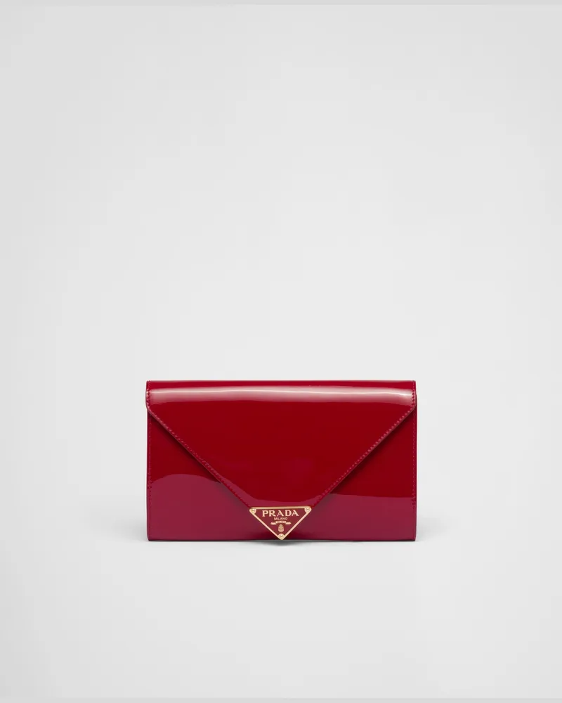 Prada Mini Bag aus Lackleder Kirschrot
