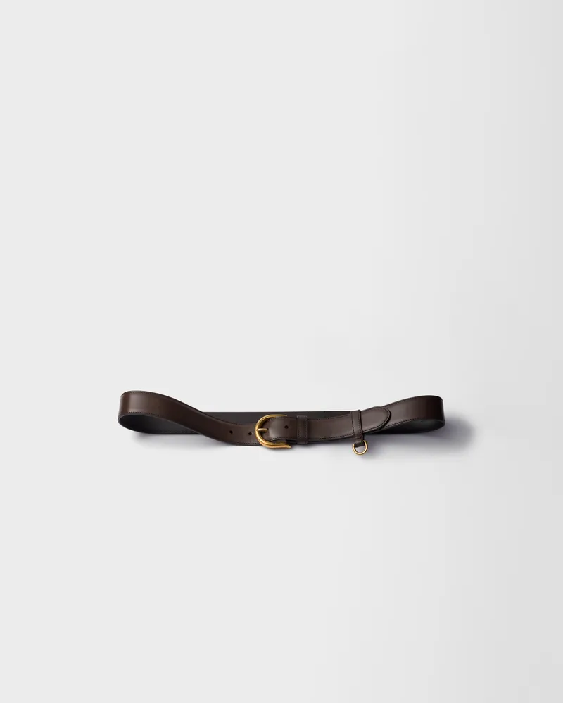 Prada Gürtel aus Leder Ebenholz