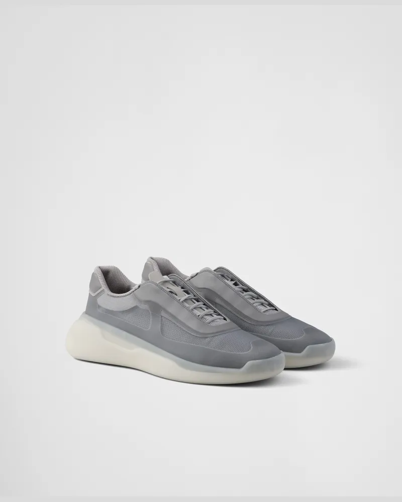 Prada America’s Cup Sneaker aus Re-Nylon und Bike-Gewebe Grau