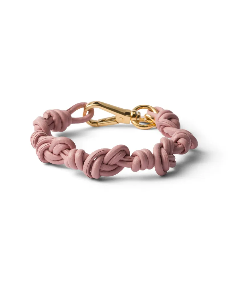 Prada Armband Aus Nappa-leder, Damen, Pfirsich, Größe Pfirsich