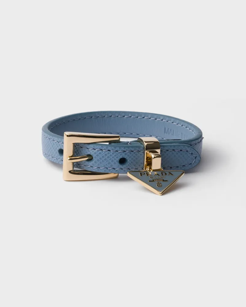 Prada Armband aus Saffiano-Leder Astralblau