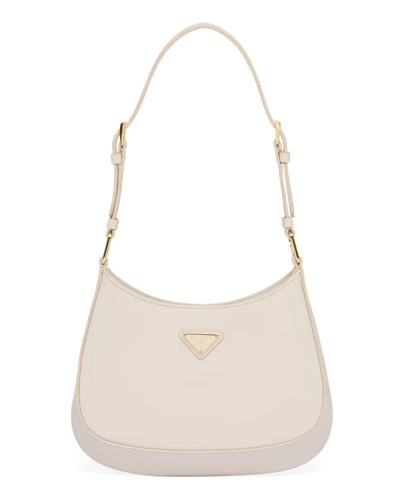 Prada Cleo Tasche Aus Lackleder, Damen, Elfenbein Elfenbein