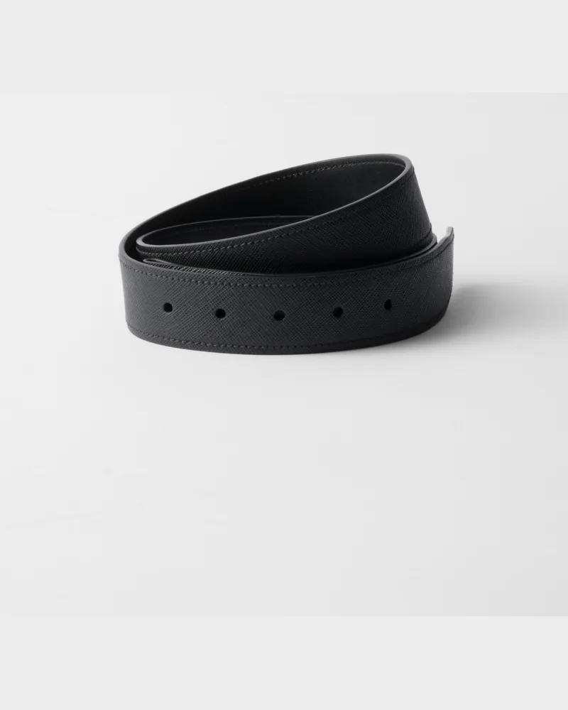 Prada Gürtelband aus Saffiano-Leder Schwarz