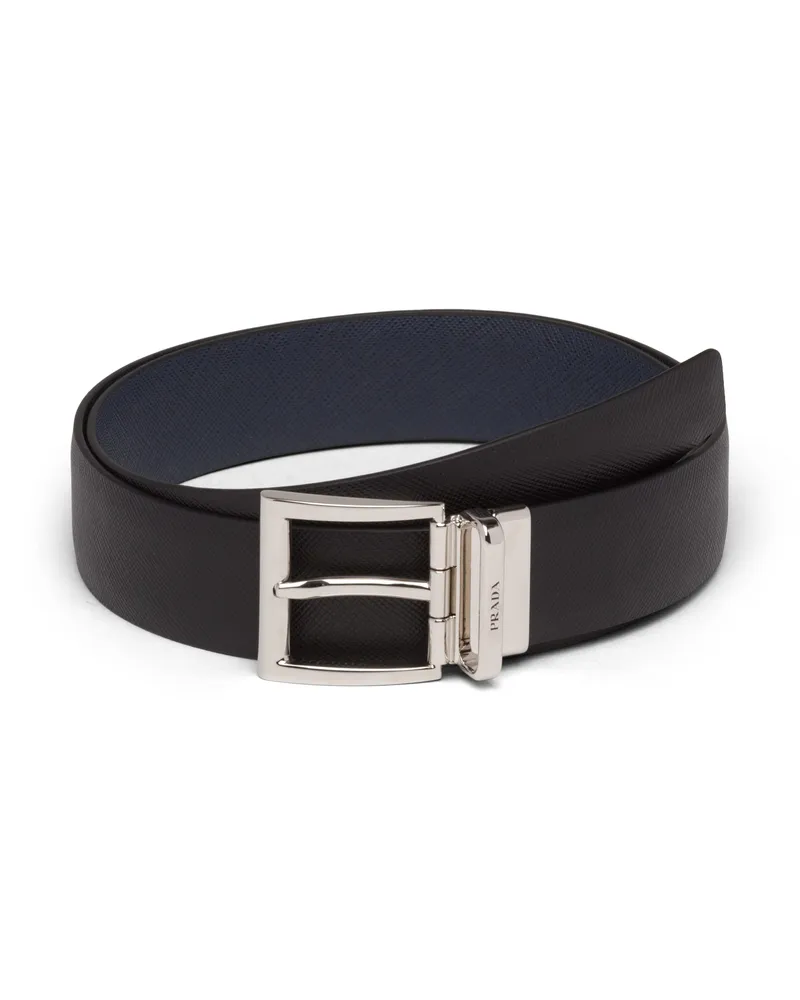 Prada Gürtel, Herren, Schwarz/ostseeblau, Größe Schwarz