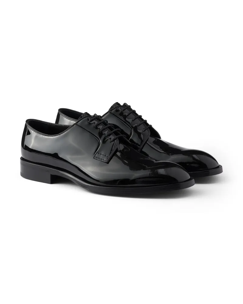 Prada Schnürschuhe Aus Lackleder, Herren, Schwarz, Größe 5 Schwarz
