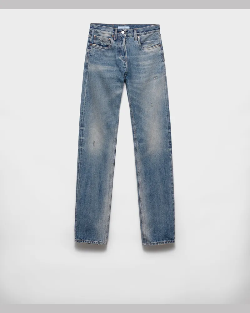 Prada Tapered Jeans aus Denim Blau