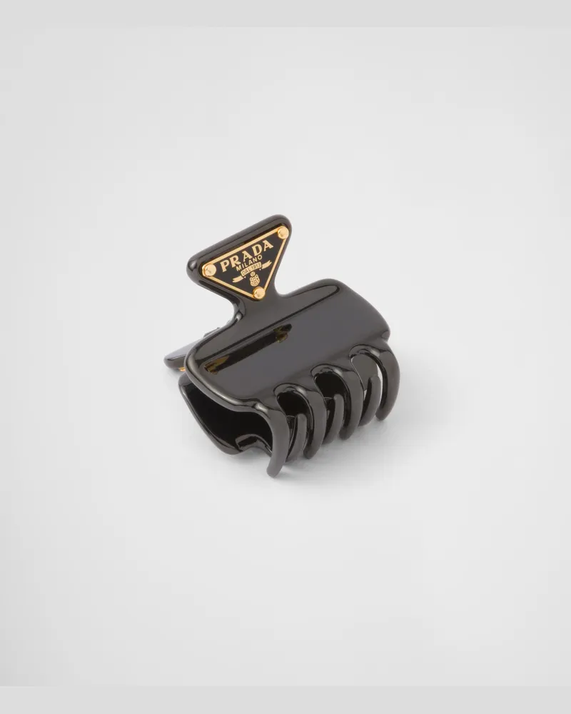 Prada Haarklammer aus Metall Schwarz