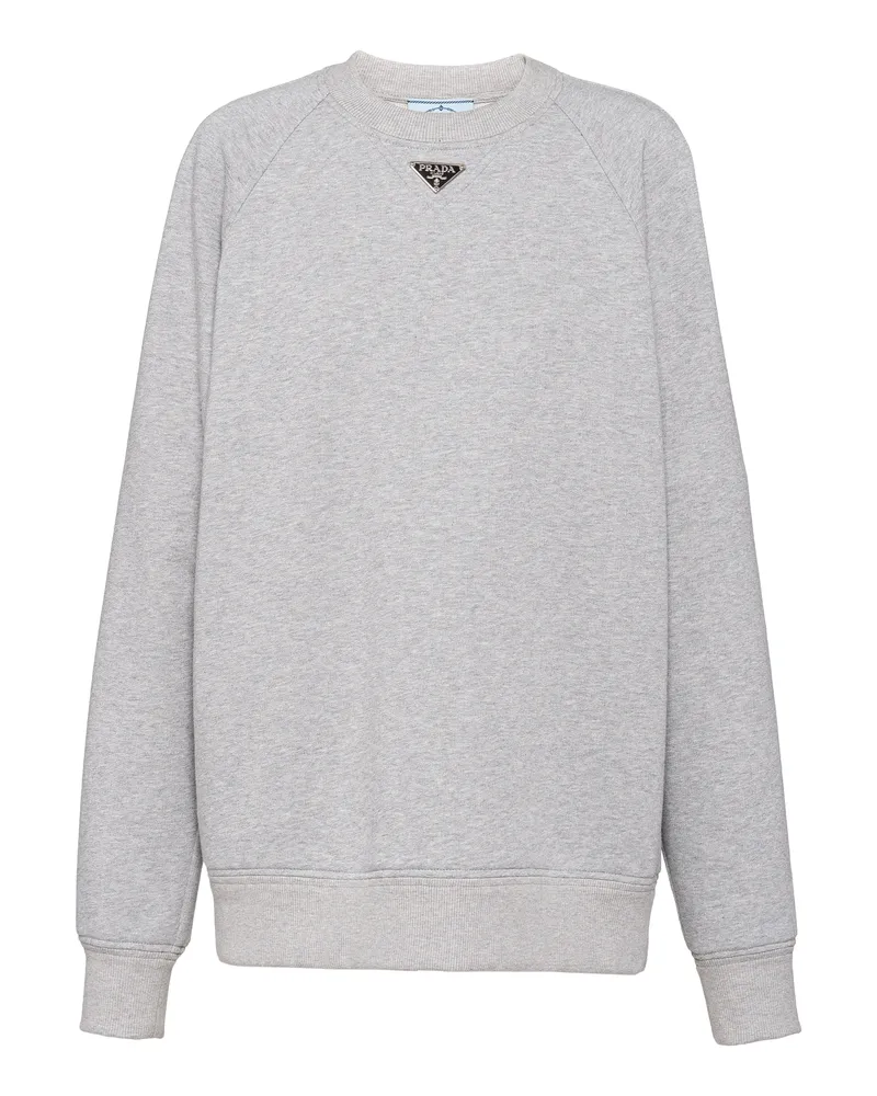 Prada Langärmliges Sweatshirt, Damen, Grau, Größe Grau