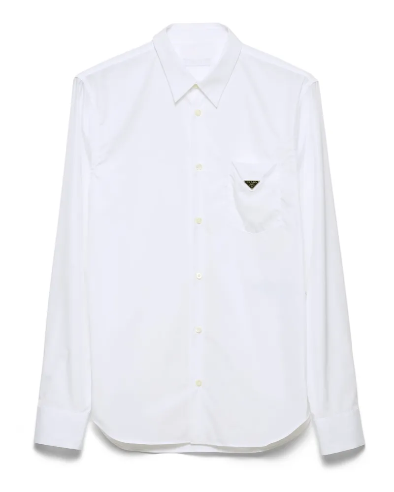 Prada Hemd Aus Baumwolle, Herren, Weiss, Größe Weiss