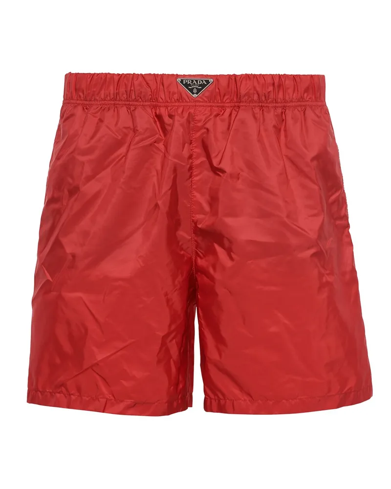 Prada Badehose Aus Re-nylon, Herren, Rot, Größe Rot