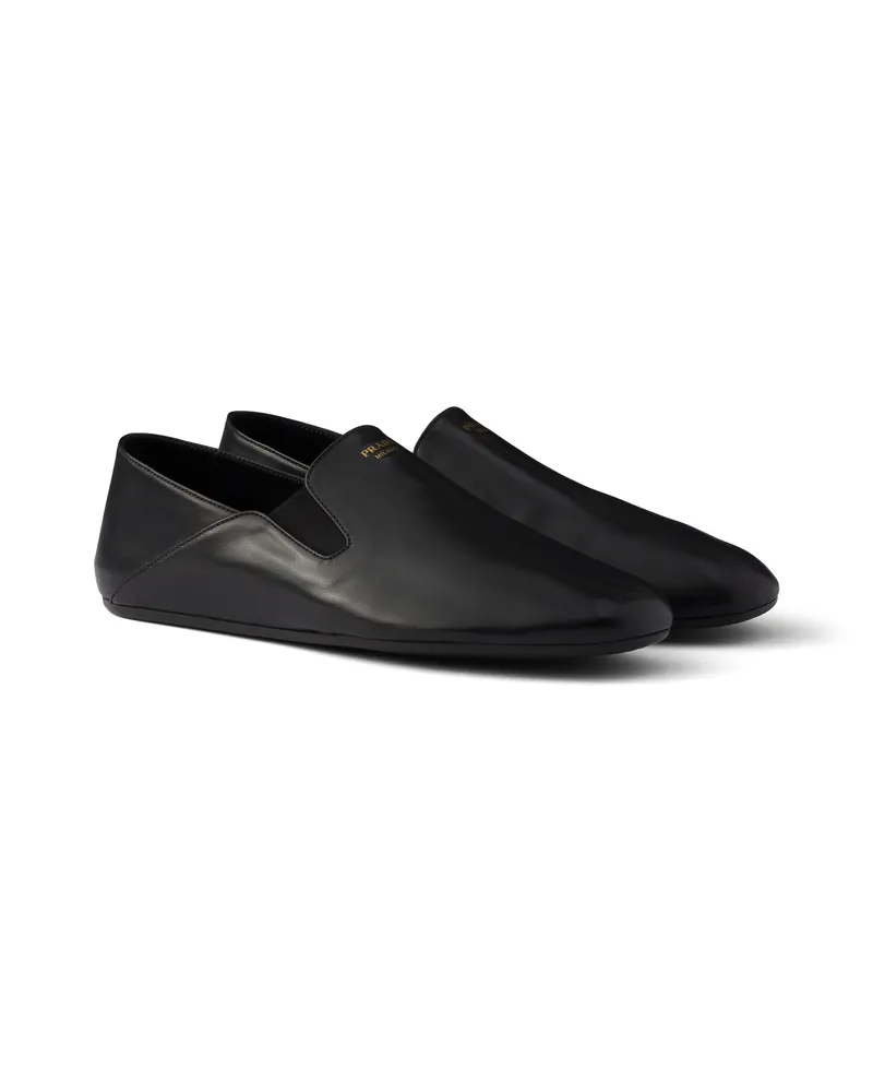 Prada Loafer Aus Leder, Herren, Schwarz, Größe 11 Schwarz