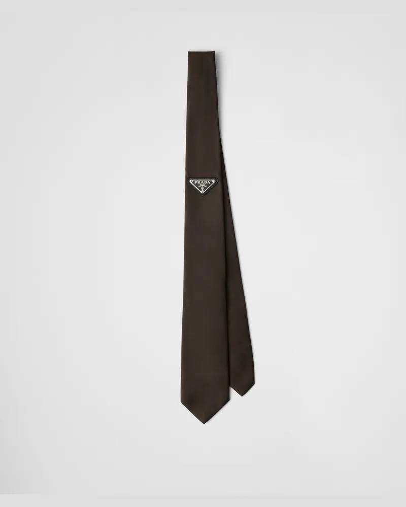 Prada Krawatte aus Gabardine Re-Nylon Ebenholz