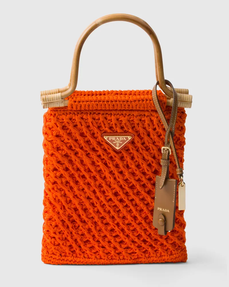 Prada Gehäkelte Mini-Handtasche aus Baumwolle Orange