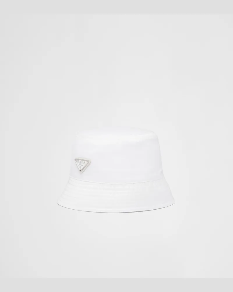 Prada Fischerhut aus Re-Nylon Weiss