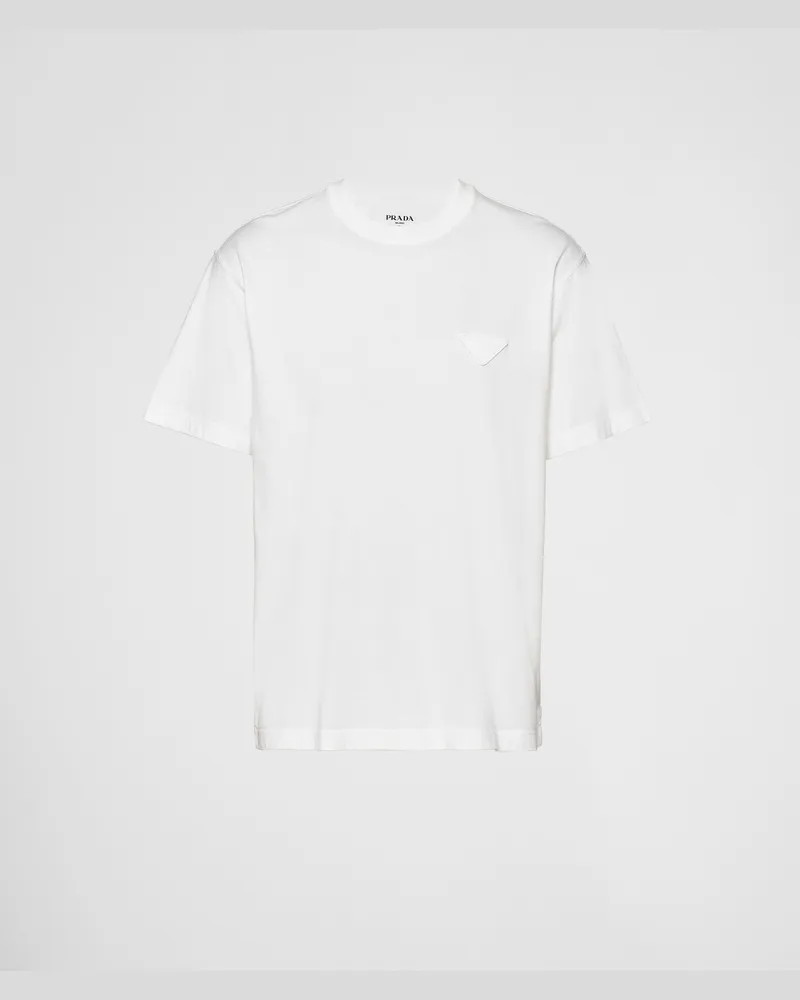 Prada T-Shirt aus Baumwolle Weiss
