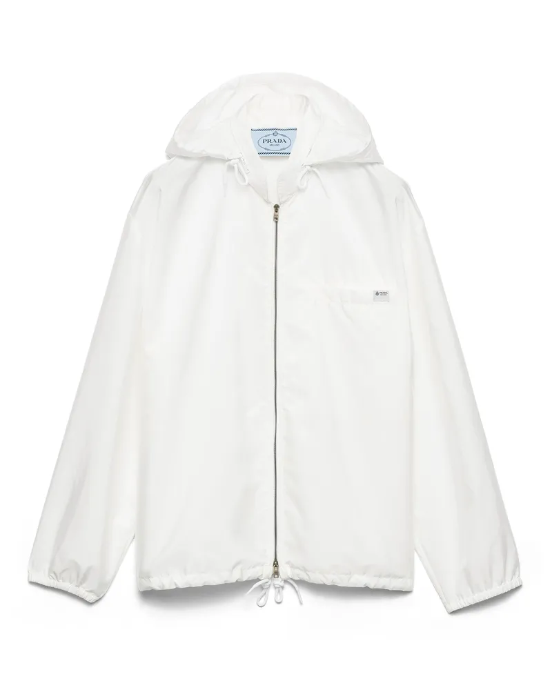 Prada Blousonjacke Aus Leichtem Re-nylon, Damen, Weiss, Größe Weiss