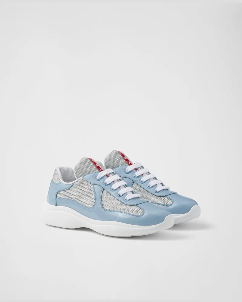 Prada America’s Cup Sneaker aus Biker-Gewebe Hellblau