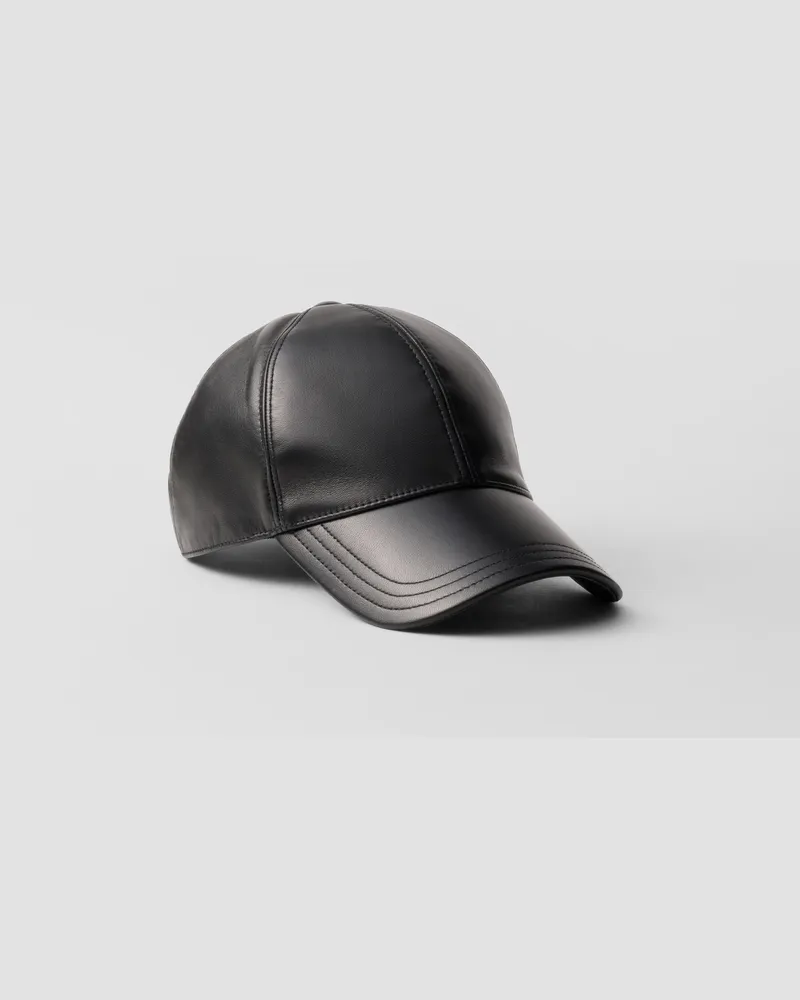 Prada Baseballkappe aus Nappa-Leder Schwarz