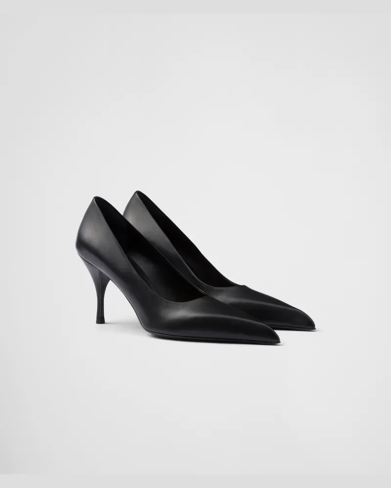 Prada Pumps Aus Leder, Damen, Schwarz, Größe Schwarz