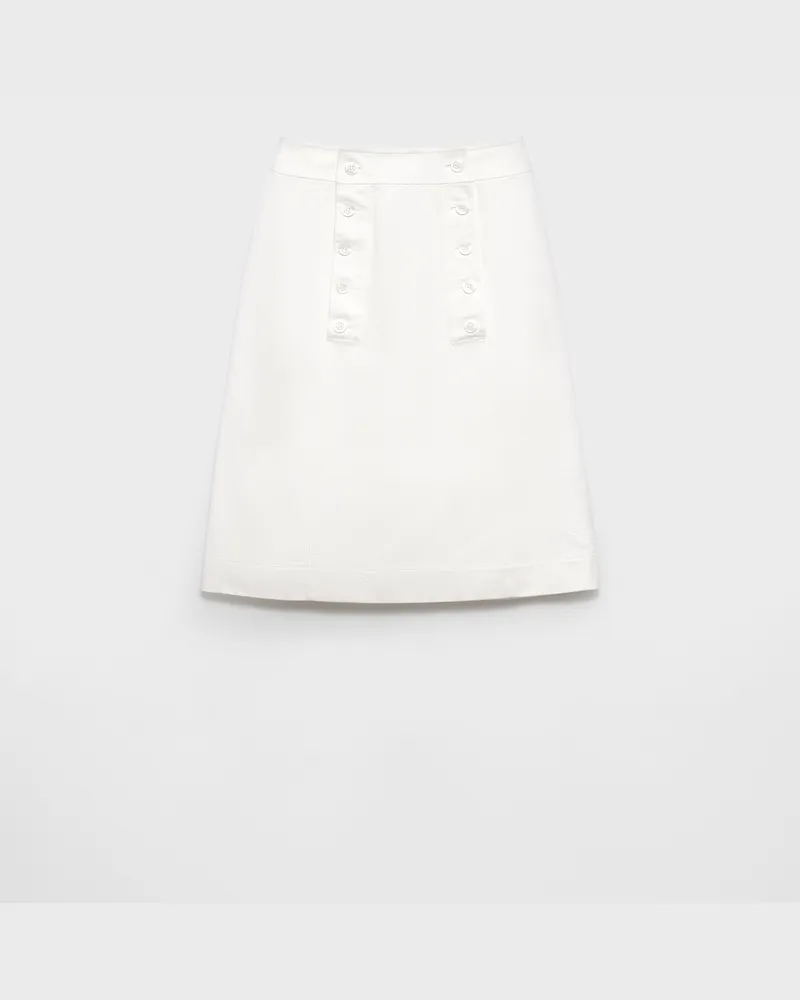 Prada Rock aus Baumwoll-Gabardine Weiss