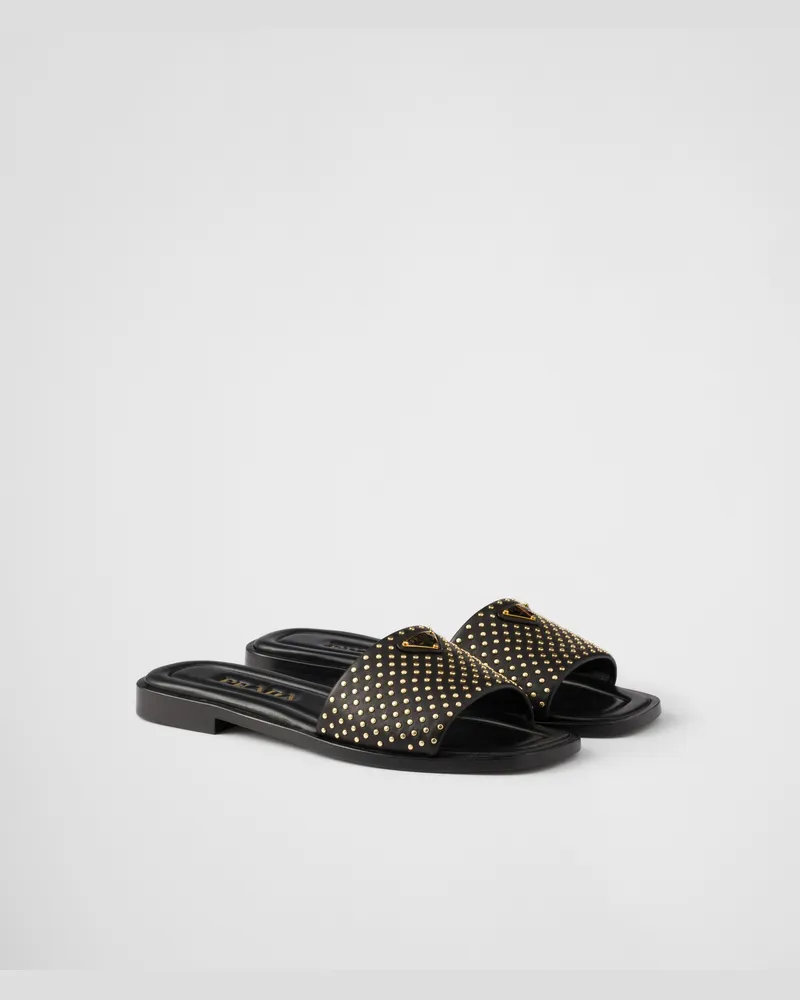 Prada Pantoletten aus Nappa-Leder Schwarz