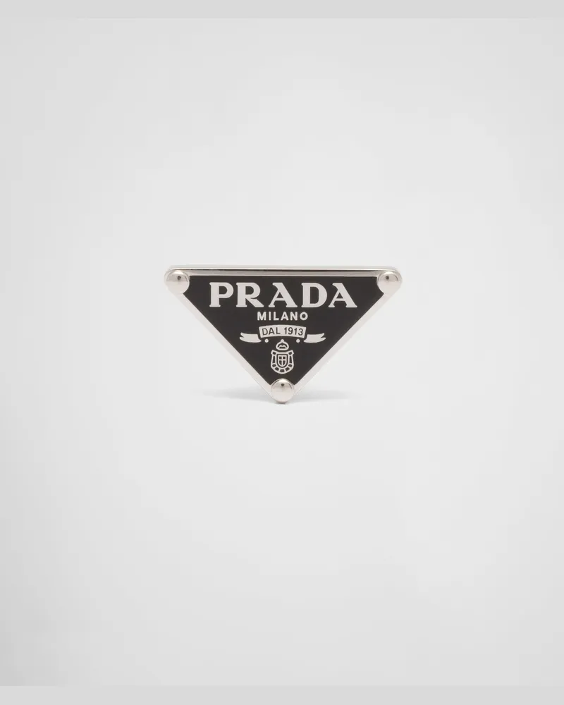 Prada Symbole rechter Einzel-Ohrring Schwarz