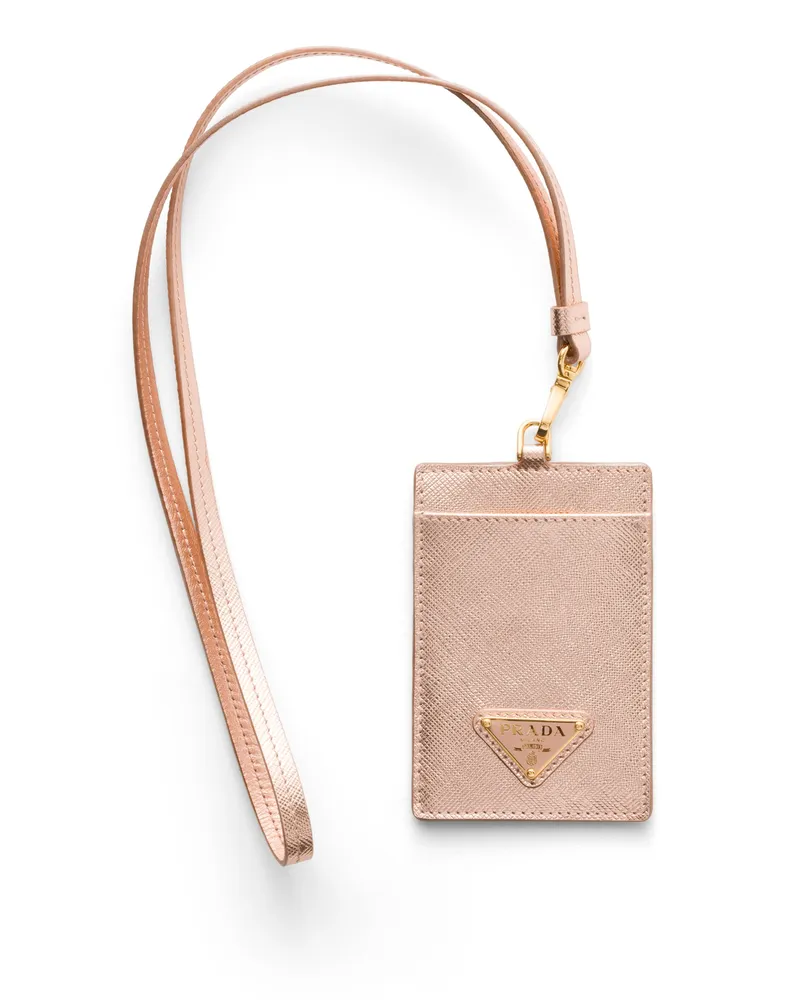 Prada Ausweisetui Aus Saffiano Leder, Damen, Puderrosa Puderrosa