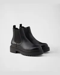 Prada Chelsea Boots aus Leder Schwarz