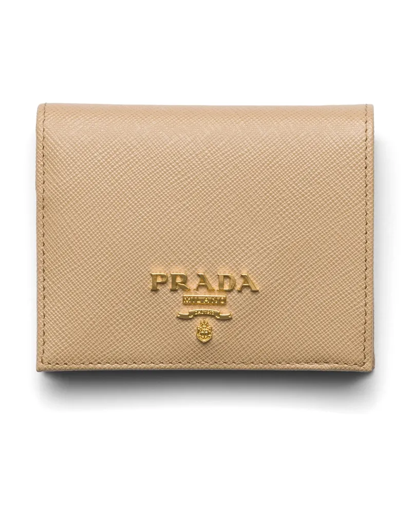 Prada Portemonnaie Aus Leder, Damen, Sand/karamell Sand