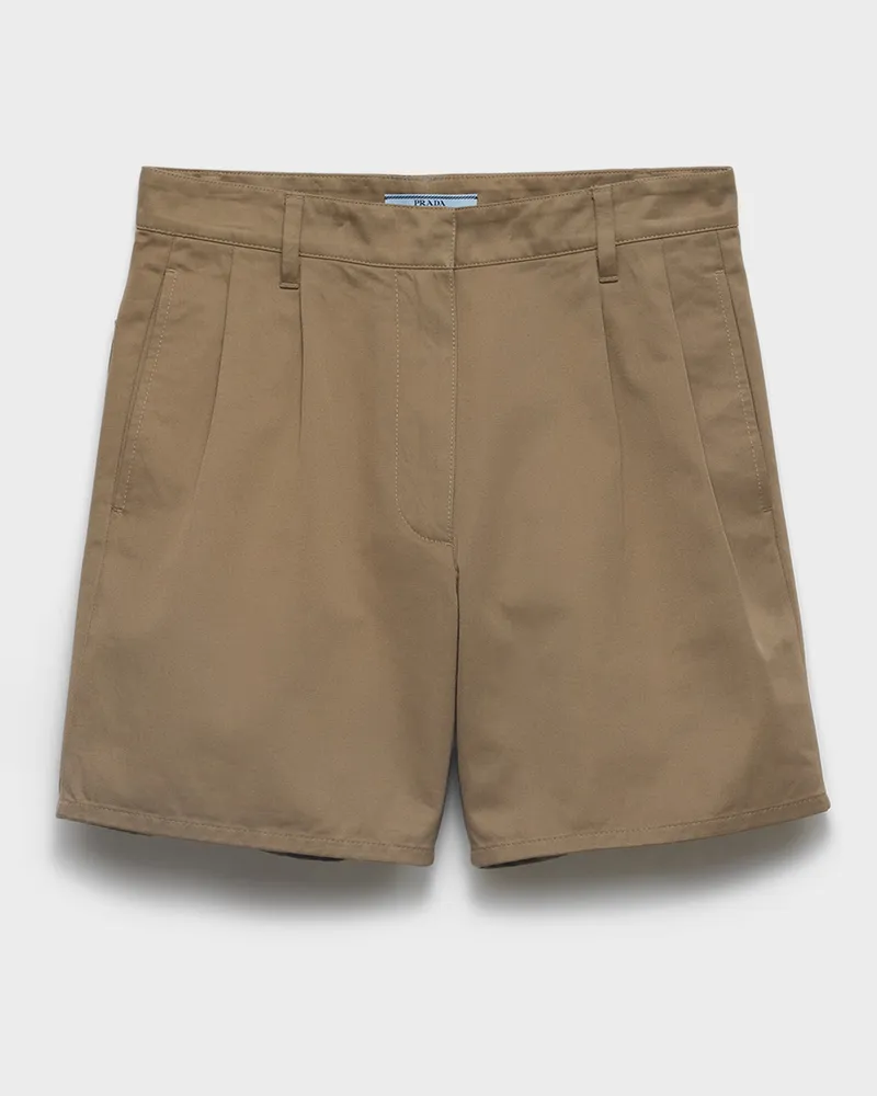 Prada Chino-Bermudas mit Waschung Lehmgrau
