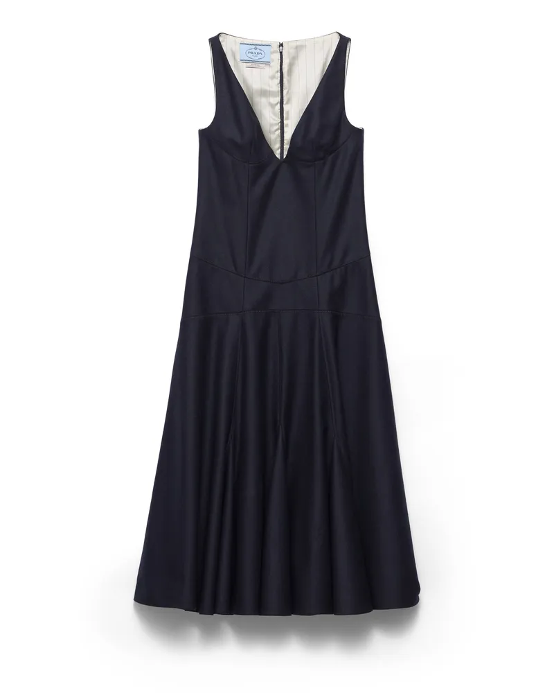 Prada Re-wool Dress, Damen, Blau, Größe Blau